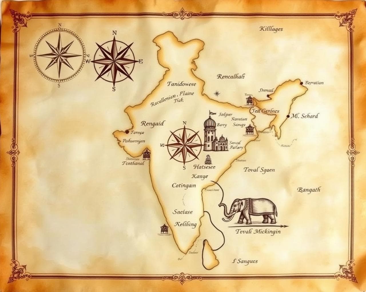 Hand-drawn kingdom map